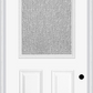 MMI 1/2 Lite 2 Panel 3'0" X 8'0" Fiberglass Smooth Textured/Privacy Glass Finger Jointed Primed Exterior Prehung Door 906