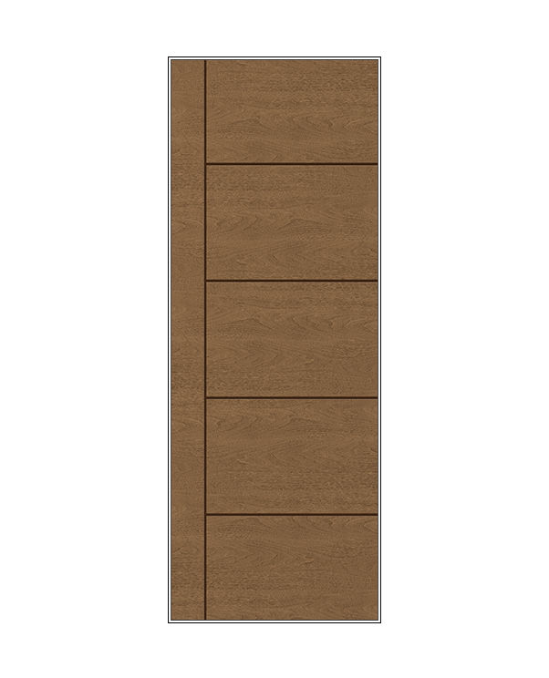 THERMATRU 6'8" Or 8'0" Classic Craft Walnut Flush Exterior Prehung Door CCW904L/CCW904R/CCW8904L/CCW8904R