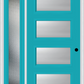 MMI 4 Lite 3'0" X 6'8" Fiberglass Smooth Clear Or Frosted Glass Exterior Prehung Door With 1 Craftsman Full Lite Low-E Sidelight 651H4