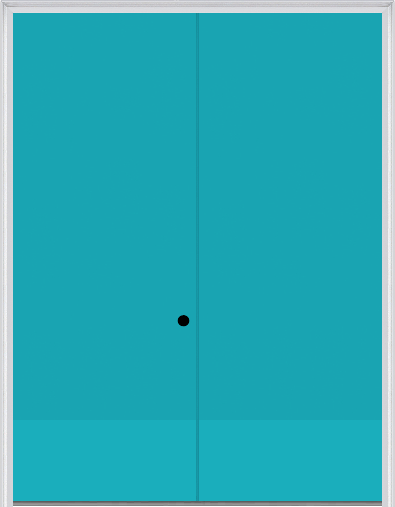 MMI TWIN/DOUBLE FLUSH 6'0" X 8'0" FIBERGLASS SMOOTH EXTERIOR PREHUNG DOOR 1