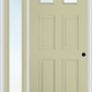 MMI 2-1/4 LITE 4 PANEL 3'0" X 6'8" FIBERGLASS SMOOTH EXTERIOR PREHUNG DOOR WITH 1 FULL LITE CLEAR GLASS SIDELIGHT 23