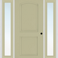 MMI 2 Panel Arch 3'0" X 6'8" Fiberglass Smooth Exterior Prehung Door With 2 Full Lite Clear Or Privacy/Textured Glass Sidelights 22
