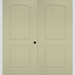 MMI TWIN/DOUBLE 2 PANEL ARCH PLANKED 6'8" FIBERGLASS SMOOTH EXTERIOR PREHUNG DOOR 200