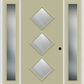 MMI 3 Lite Diamond 3'0" X 6'8" Fiberglass Smooth Clear Or Frosted Glass Exterior Prehung Door With 2 Craftsman Full Lite Low-E Sidelights 840D3