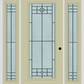 MMI Full Lite 6'8" Fiberglass Smooth Beaufort Patina Exterior Prehung Door With 2 Full Lite Beaufort Patina Decorative Glass Sidelights 686
