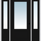 MMI 3/4 Lite 1 Panel 3'0" X 6'8" Fiberglass Smooth Exterior Prehung Door With 2 Clear 3/4 Lite Glass Sidelights 608