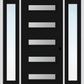 MMI 5 Lite 3'0" X 6'8" Fiberglass Smooth Clear Or Frosted Glass Exterior Prehung Door With 2 Craftsman Full Lite Low-E Sidelights 842H5