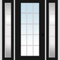 MMI Full Lite External Sdl Grilles 3'0" X 6'8" Fiberglass Smooth Exterior Prehung Door With 2 Clear Full Lite Glass SDL Grilles Sidelights 61