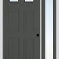 MMI 2-1/4 LITE 4 PANEL 3'0" X 6'8" FIBERGLASS SMOOTH EXTERIOR PREHUNG DOOR WITH 1 FULL LITE CLEAR GLASS SIDELIGHT 23