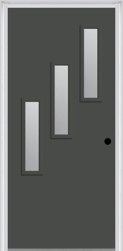 MMI 3 Lite Vertical Hinge/Stop Side 6'8" Fiberglass Smooth Clear Or Frosted Glass Exterior Prehung Door 842V3H Or 842V3S
