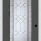 MMI Full Lite 6'8" Fiberglass Smooth Majestic Nickel Decorative Glass Exterior Prehung Door 686