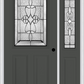 MMI 1/2 Lite 2 Panel 6'8" Fiberglass Smooth Jamestown Patina Exterior Prehung Door With 1 Half Lite Jamestown Patina Decorative Glass Sidelight 684