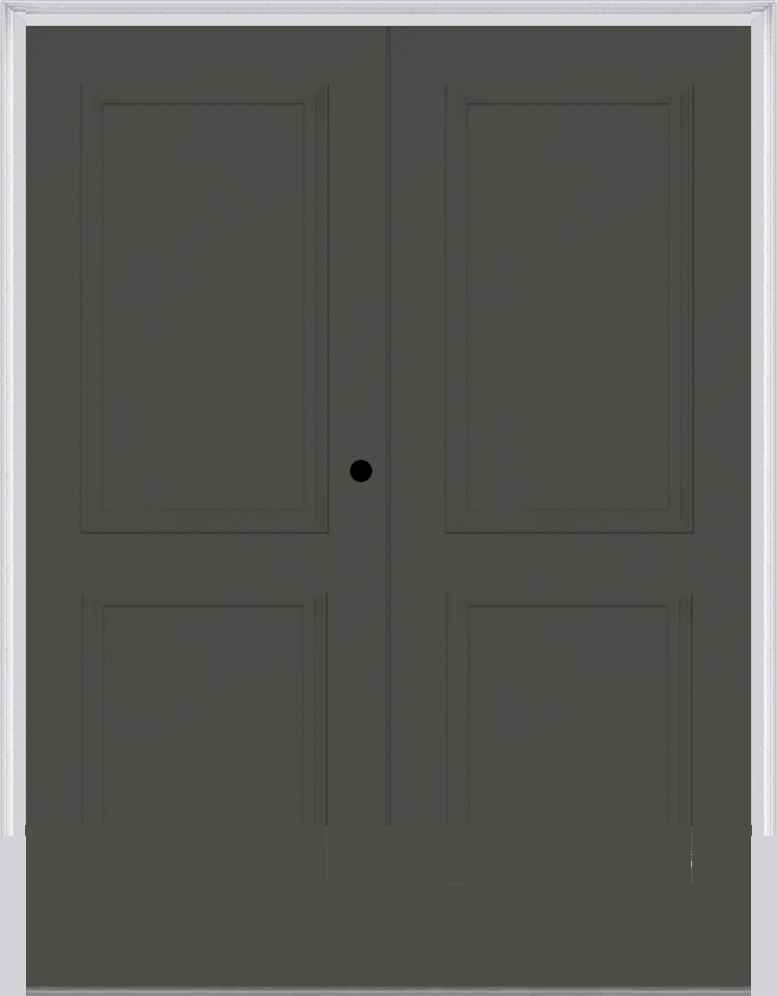 MMI TWIN/DOUBLE TRUE 2 PANEL 6'8" FIBERGLASS SMOOTH EXTERIOR PREHUNG DOOR 20