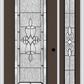 MMI FULL LITE 6'8" FIBERGLASS SMOOTH JAMESTOWN PATINA EXTERIOR PREHUNG DOOR WITH 1 FULL LITE JAMESTOWN PATINA DECORATIVE GLASS SIDELIGHT 686