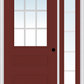 MMI 1/2 Lite Horizontal 2 Panel 3'0" X 6'8" Fiberglass Smooth White Grilles Between Glass Exterior Prehung Door With 1 Full Lite White Grilles Between Glass Sidelight 631 GBG 690 GBG