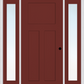 MMI Craftsman 3 Panel Shaker 3'0" X 6'8" Fiberglass Smooth Exterior Prehung Door With 2 Full Lite Clear Glass Sidelights 30