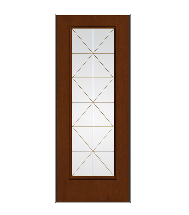 THERMATRU Full Lite 6'8" Or 8'0" Fiber Classic Fiberglass Calix Decorative Glass Exterior Prehung Door Fcm2389/Fcm82389 A, C, Or D