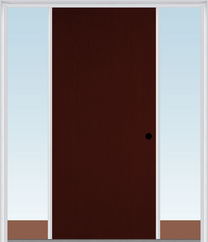 MMI Flush 3'0" X 6'8" Fiberglass Oak Finger Jointed Primed Exterior Prehung Door With 2 Direct Set Sidelights