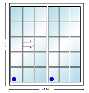 MI V2000 Series 6'0" X 6'8" Vinyl Sliding/Gliding Clear Low-E Argon Tempered Dual Pane Glass 2 Panel Patio Door 910 Colors/Grilles/Screen/Handicapped Sill Options