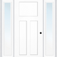 MMI Craftsman 3 Panel Shaker 3'0" X 6'8" Fiberglass Smooth Exterior Prehung Door With 2 Full Lite Clear Glass Sidelights 30