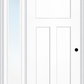 MMI Craftsman 3 Panel Shaker 3'0" X 6'8" Fiberglass Smooth Exterior Prehung Door With 1 Full Lite Clear Glass Sidelight 30
