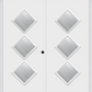 MMI TWIN/DOUBLE 3 LITE DIAMOND 6'8" FIBERGLASS SMOOTH CLEAR OR FROSTED GLASS EXTERIOR PREHUNG DOOR 840D3