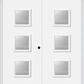 MMI TWIN/DOUBLE 3 LITE SQUARE 6'8" FIBERGLASS SMOOTH CLEAR OR FROSTED GLASS EXTERIOR PREHUNG DOOR 840Q3