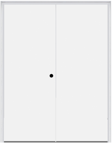 MMI TWIN/DOUBLE FLUSH 6'0" X 8'0" FIBERGLASS SMOOTH EXTERIOR PREHUNG DOOR 1