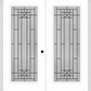 MMI Twin/Double Full Lite 6'8" Fiberglass Smooth Courtyard Nickel Vein Wrought Iron Decorative Glass Exterior Prehung Door 686