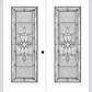 MMI Twin/Double Full Lite 6'8" Fiberglass Smooth Jamestown Patina Decorative Glass Exterior Prehung Door 686
