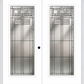 MMI Twin/Double Full Lite 6'8" Fiberglass Smooth Oak Park Patina Decorative Glass Exterior Prehung Door 686