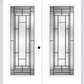 MMI Twin/Double Full Lite 6'8" Fiberglass Smooth Pembrook Patina Decorative Glass Exterior Prehung Door 686