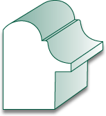 PVC ECBCAP 1-3/8 X 1-3/4 X 16' PVC Edge & Center Bead Cap/Backband Molding