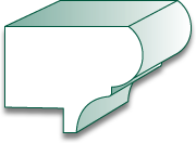 PVC ECBCAP 1-3/8 X 1-3/4 X 16' PVC Edge & Center Bead Cap/Backband Molding