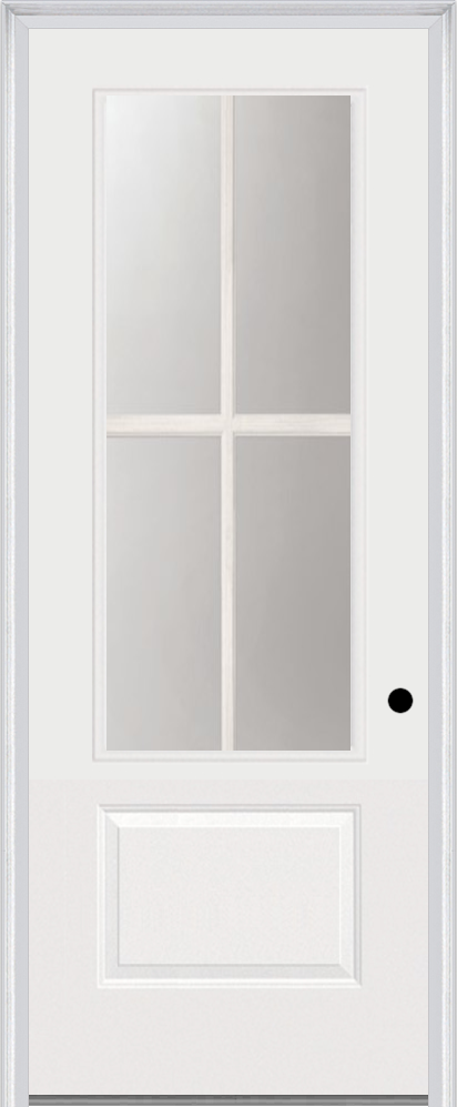 MMI 3/4 Lite 1 Panel Direct Glazed 3'0" X 8'0" Fiberglass Smooth Pro Clear Glass Finger Jointed Primed Exterior Prehung Door