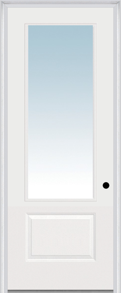 MMI 3/4 Lite 1 Panel Direct Glazed 3'0" X 8'0" Fiberglass Smooth Pro Clear Glass Finger Jointed Primed Exterior Prehung Door