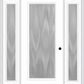 MMI FULL LITE 3'0" X 6'8" TEXTURED/PRIVACY FIBERGLASS SMOOTH EXTERIOR PREHUNG DOOR WITH 2 FULL LITE TEXTURED/PRIVACY GLASS SIDELIGHTS 686