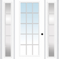 MMI Full Lite External Sdl Grilles 3'0" X 6'8" Fiberglass Smooth Exterior Prehung Door With 2 Clear Full Lite Glass SDL Grilles Sidelights 61