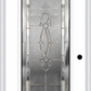 MMI Full Lite 6'8" Fiberglass Smooth Belaire Zinc Decorative Glass Exterior Prehung Door 686