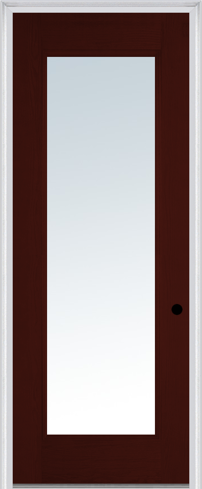 MMI Full Lite 3'0" X 8'0" Fiberglass Oak Clear Glass Finger Jointed Primed Exterior Prehung Door 59