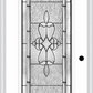 MMI Full Lite 6'8" Fiberglass Smooth Jamestown Patina Decorative Glass Exterior Prehung Door 686