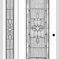 MMI FULL LITE 6'8" FIBERGLASS SMOOTH JAMESTOWN PATINA EXTERIOR PREHUNG DOOR WITH 1 FULL LITE JAMESTOWN PATINA DECORATIVE GLASS SIDELIGHT 686