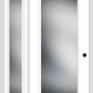 MMI Full Lite 3'0" X 6'8" Textured/Privacy Fiberglass Smooth Exterior Prehung Door With 1 Full Lite Textured/Privacy Glass Sidelight 686
