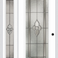 MMI Full Lite 3'0" X 6'8" Fiberglass Smooth Nouveau Nickel Or Nouveau Patina Exterior Prehung Door With 1 Full Lite Nouveau Brass, Nickel, Or Patina Decorative Glass Sidelight 686
