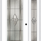 MMI Full Lite 3'0" X 6'8" Fiberglass Smooth Nouveau Nickel Or Nouveau Patina Exterior Prehung Door With 1 Full Lite Nouveau Brass, Nickel, Or Patina Decorative Glass Sidelight 686