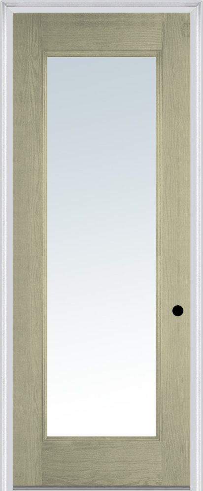 MMI Full Lite 3'0" X 8'0" Fiberglass Oak Clear Glass Finger Jointed Primed Exterior Prehung Door 59
