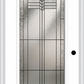 MMI Full Lite 6'8" Fiberglass Smooth Oak Park Patina Decorative Glass Exterior Prehung Door 686