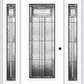 MMI FULL LITE 6'8" FIBERGLASS SMOOTH ROYAL PATINA EXTERIOR PREHUNG DOOR WITH 2 FULL LITE ROYAL PATINA DECORATIVE GLASS SIDELIGHTS 686