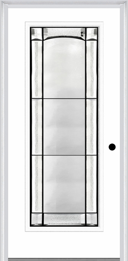 MMI Full Lite 6'8" Fiberglass Smooth Soleil Patina Decorative Glass Exterior Prehung Door 686