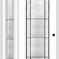 MMI Full Lite 6'8" Fiberglass Smooth Soleil Patina Exterior Prehung Door With 1 Full Lite Soleil Patina Decorative Glass Sidelight 686